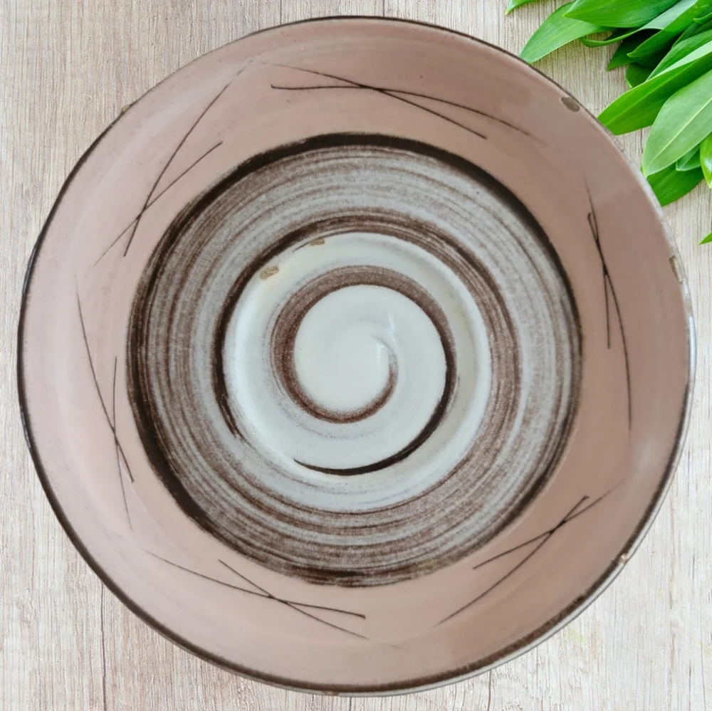 Vtg 1950s Stylized Spirals Brown & Pink SANTA ANITA Vreni Coffee Tea Cup…